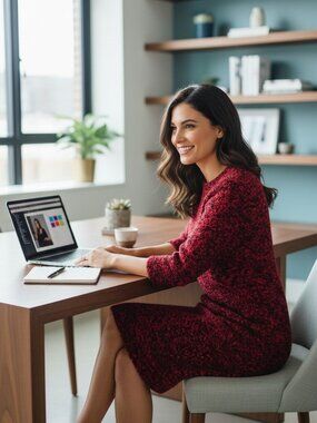 Red Boucle Sheat Dress